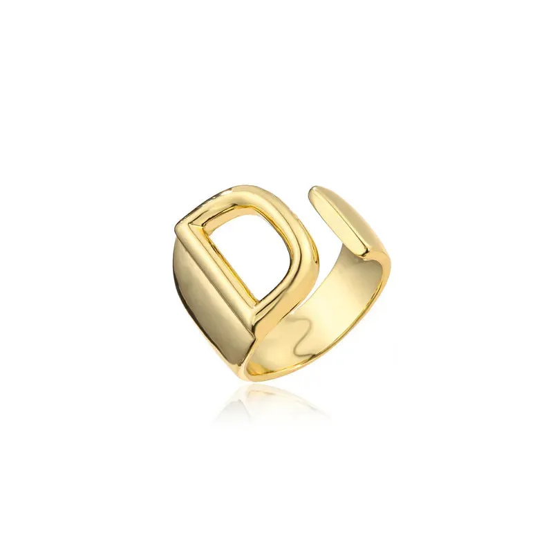 Adjustable Opening Ring Initials