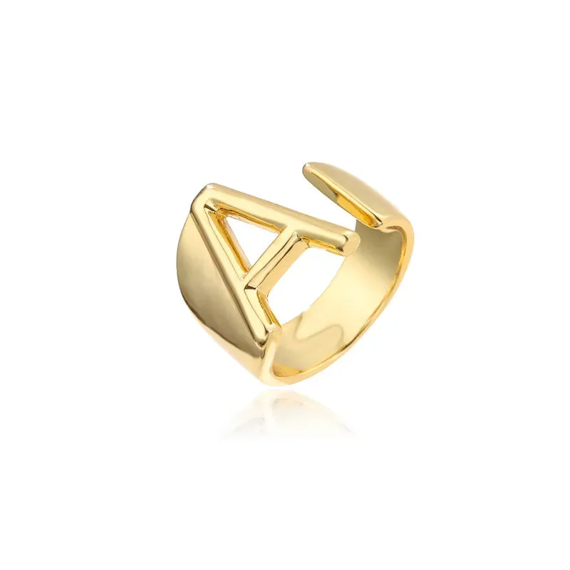 Adjustable Opening Ring Initials