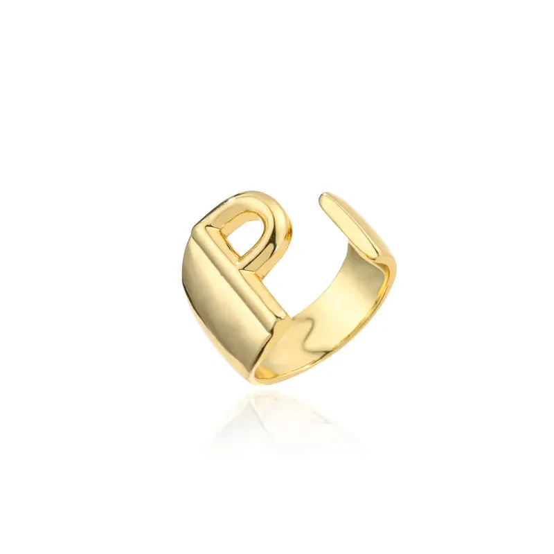 Adjustable Opening Ring Initials