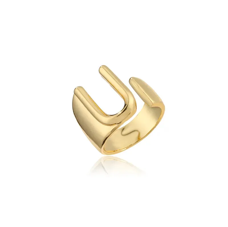 Adjustable Opening Ring Initials