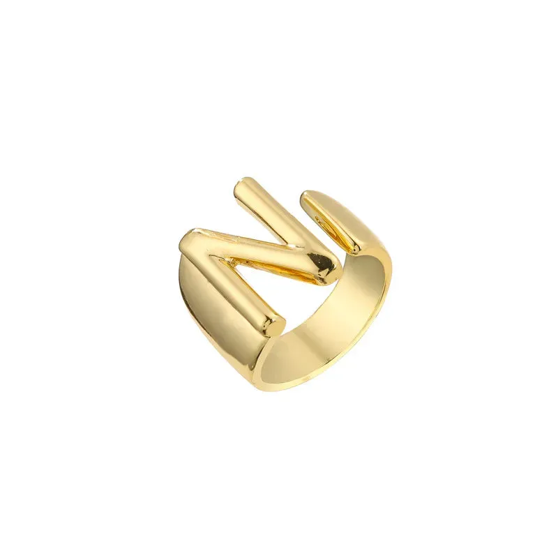 Adjustable Opening Ring Initials