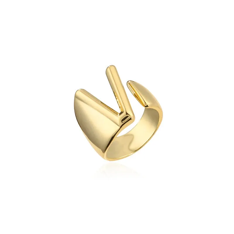 Adjustable Opening Ring Initials