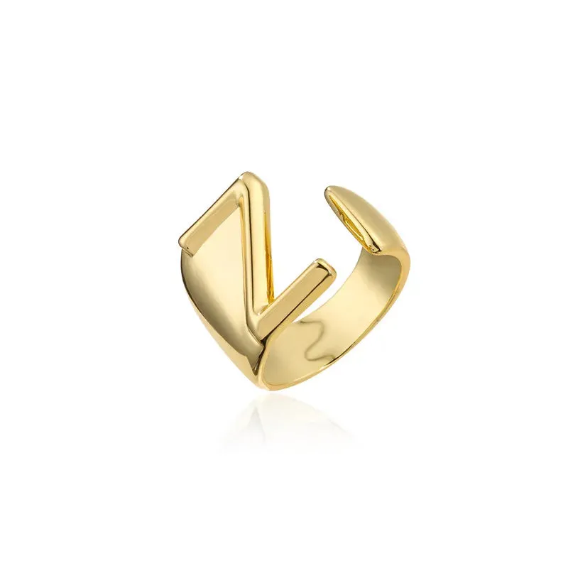 Adjustable Opening Ring Initials