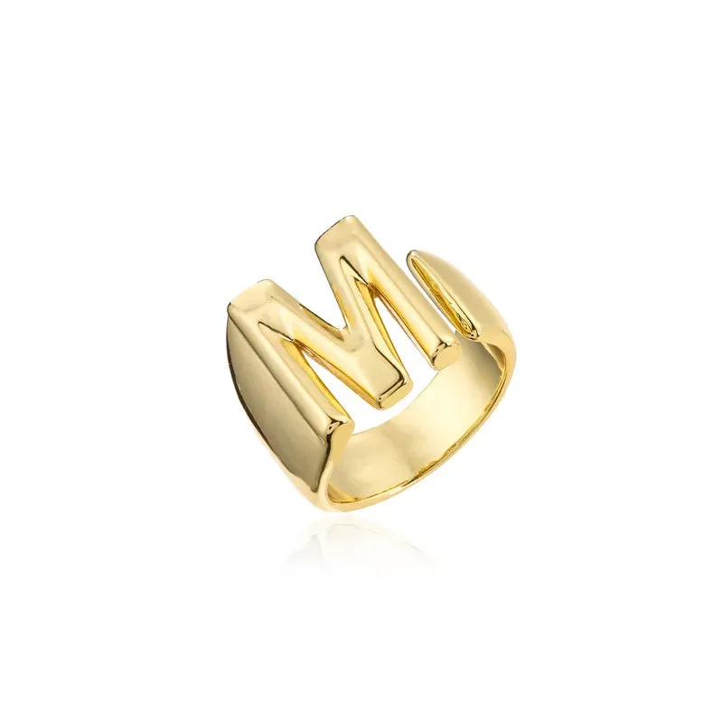 Adjustable Opening Ring Initials