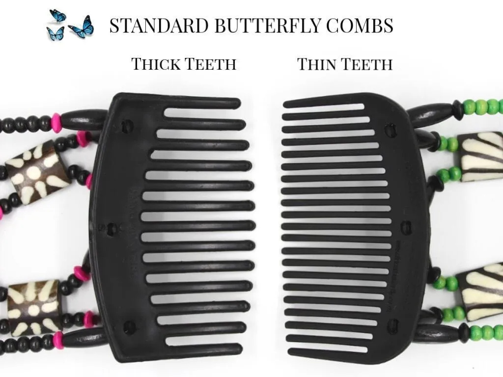 African Butterfly Thick Hair Comb - Ndebele Blonde 99