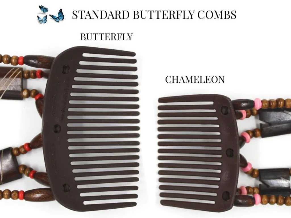 African Butterfly Thick Hair Comb - Ndebele Blonde 99