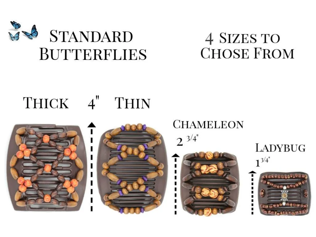 African Butterfly Thick Hair Comb - Ndebele Blonde 99