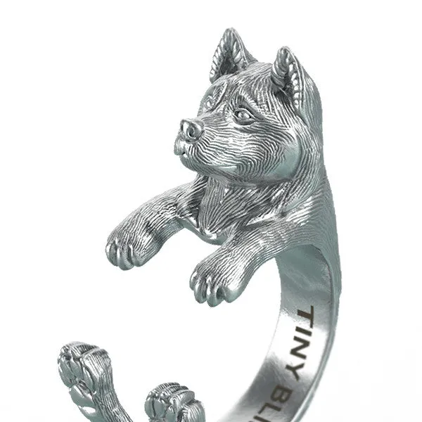 Akita Breed Jewelry Cuddle Wrap Ring