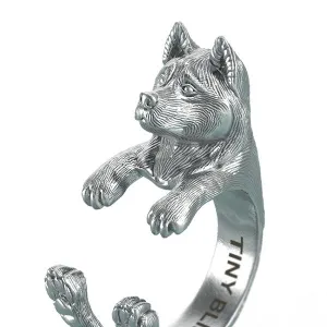 Akita Breed Jewelry Cuddle Wrap Ring