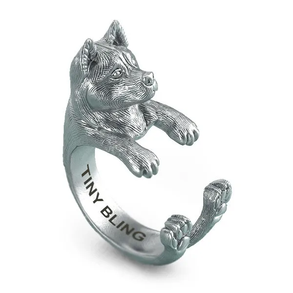 Akita Breed Jewelry Cuddle Wrap Ring