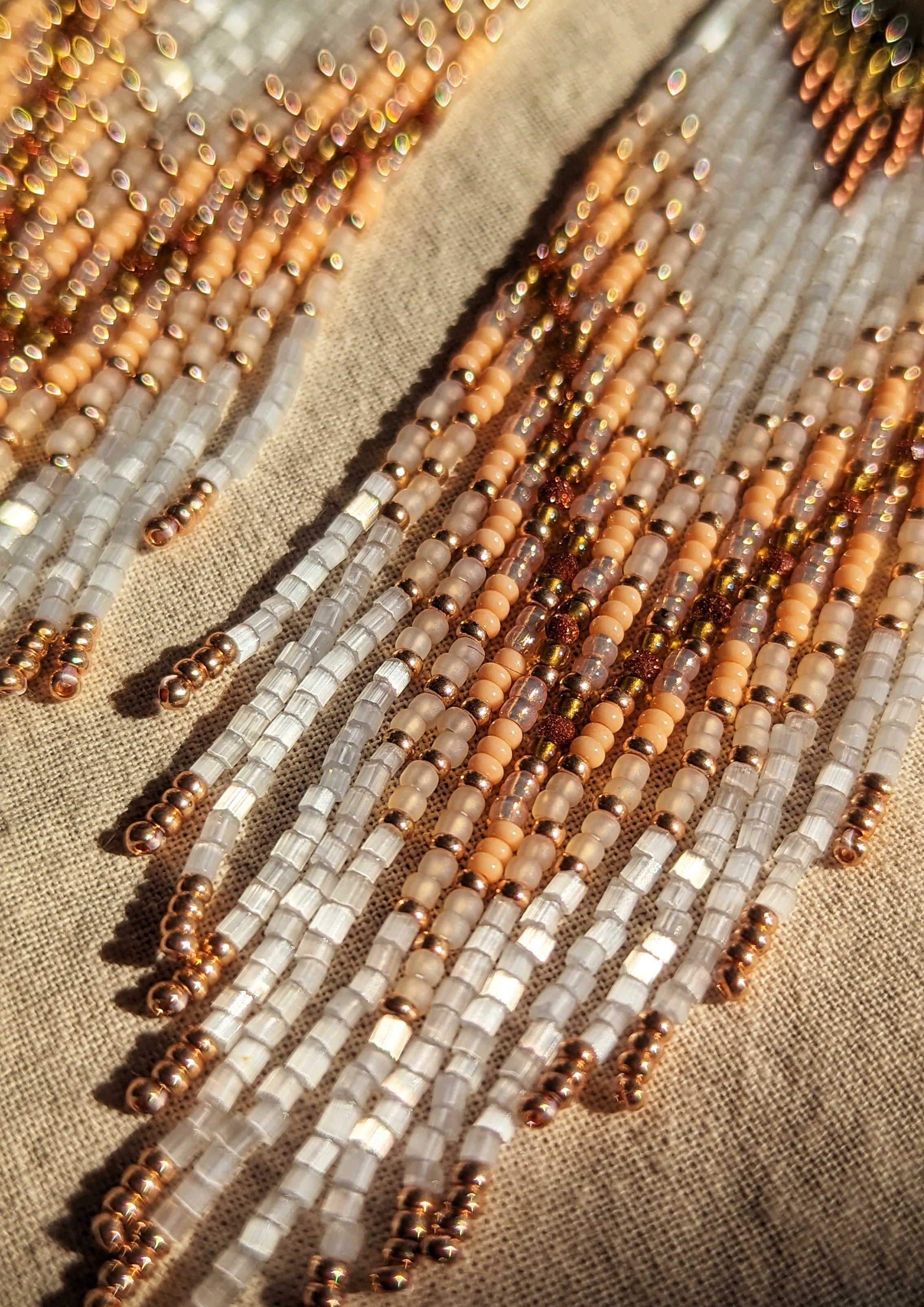 Amanda Peach Sandstone Seed Bead Earrings