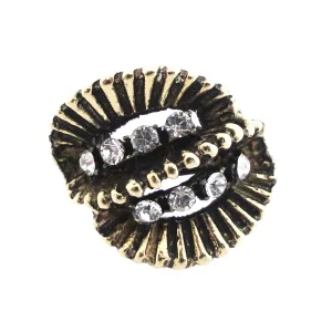 Antique brass wave ring