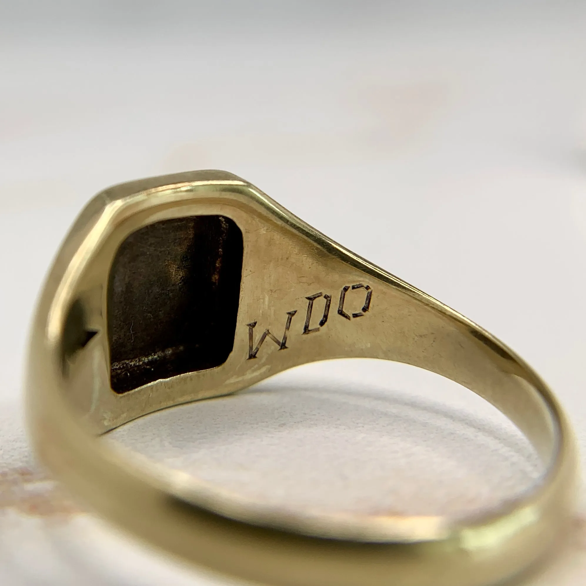 Antique “M” or “W” Signet Ring 12k