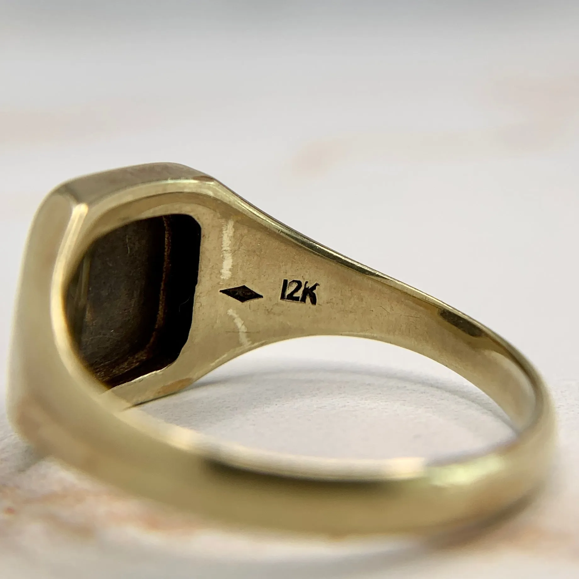 Antique “M” or “W” Signet Ring 12k