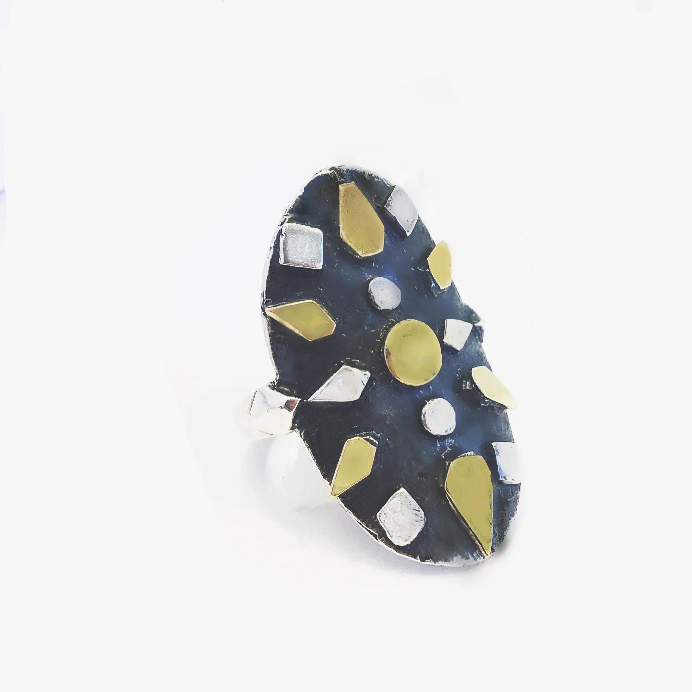 Antique Silver and Gold Wonder Woman Shield Ring