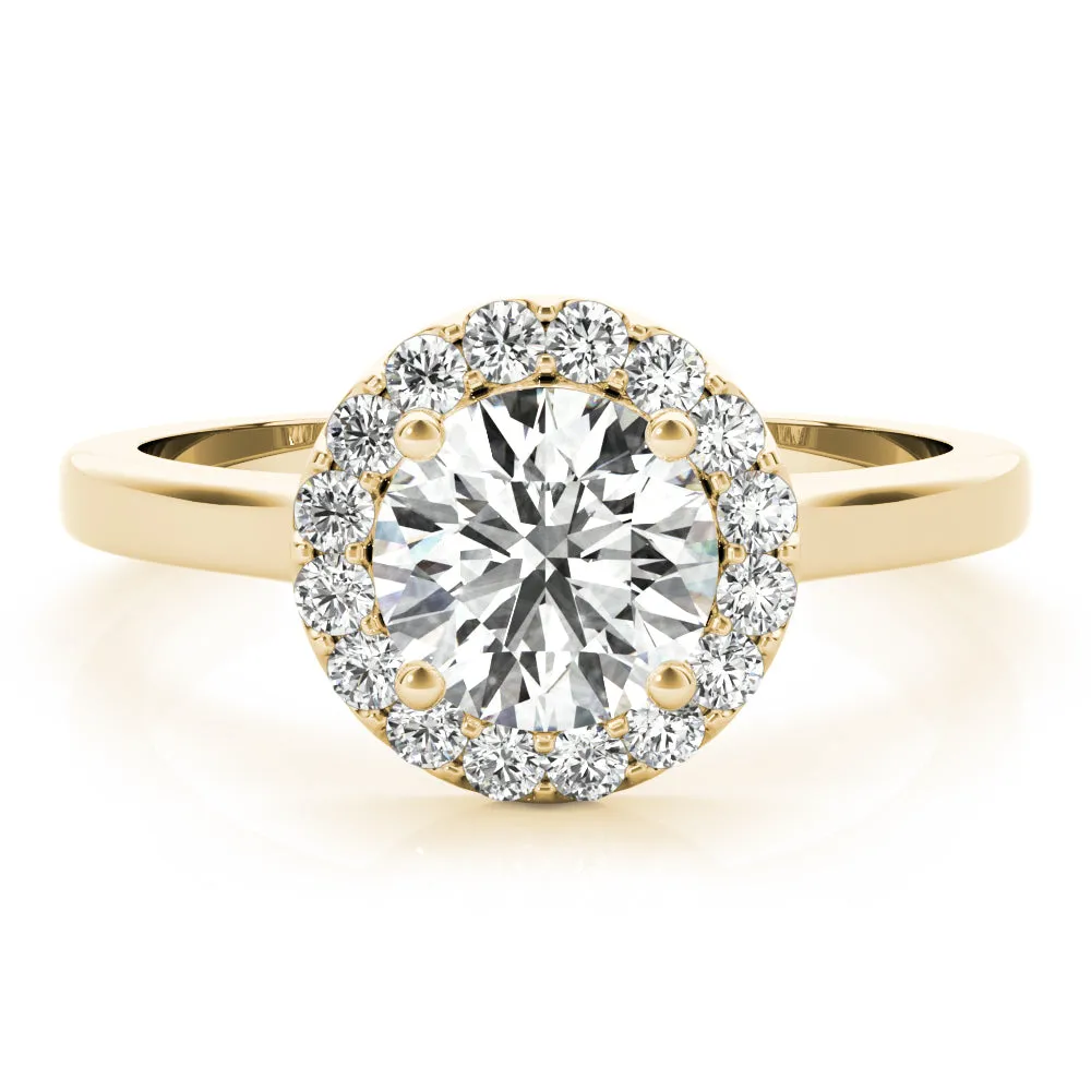 April Classic Halo Diamond Engagement Ring