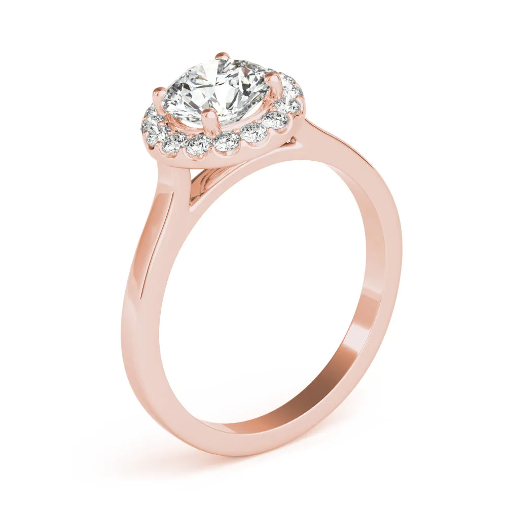 April Classic Halo Diamond Engagement Ring