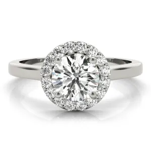 April Classic Halo Diamond Engagement Ring