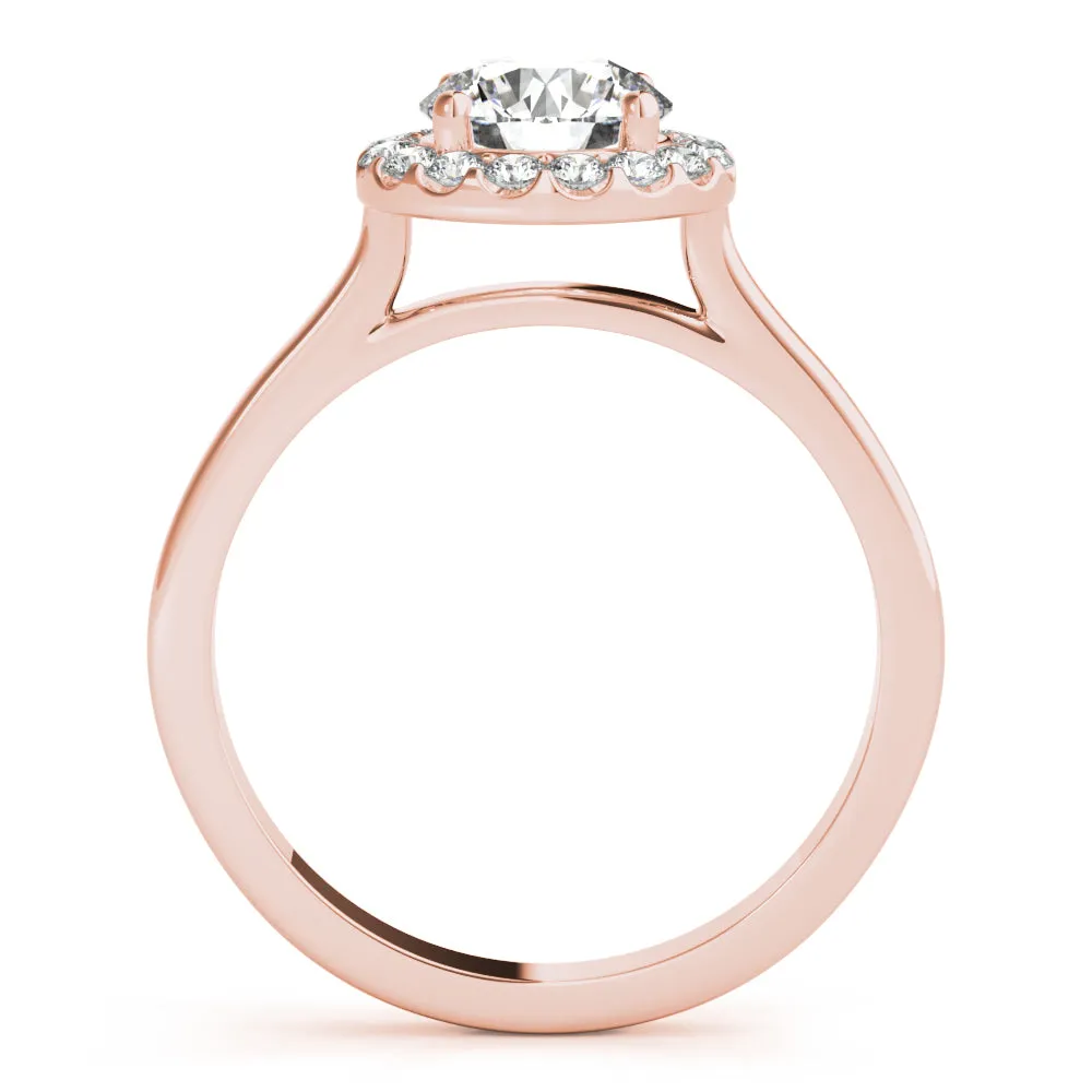 April Classic Halo Diamond Engagement Ring
