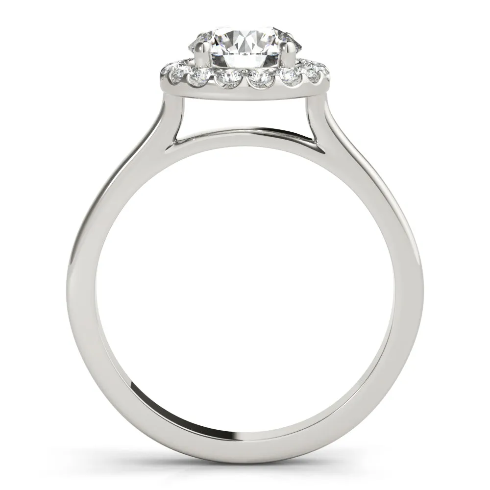 April Classic Halo Diamond Engagement Ring