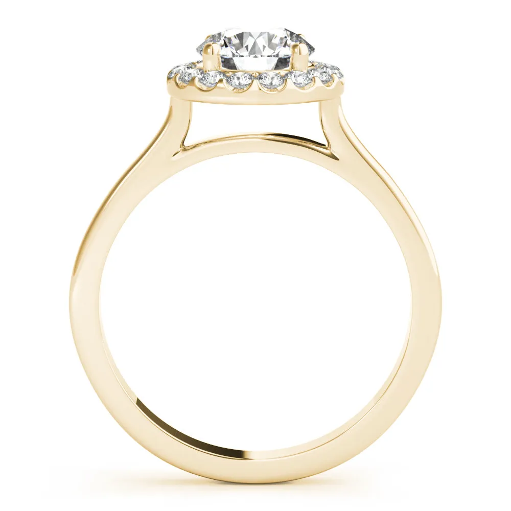 April Classic Halo Diamond Engagement Ring