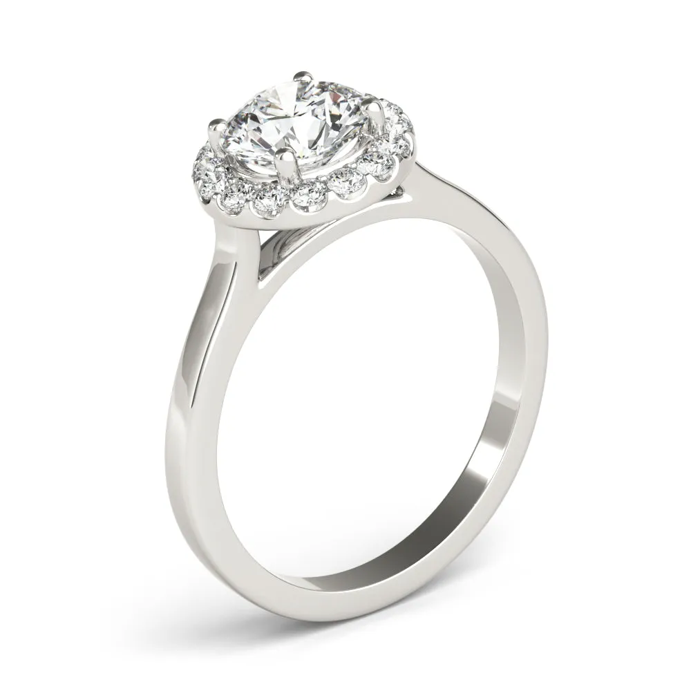 April Classic Halo Diamond Engagement Ring