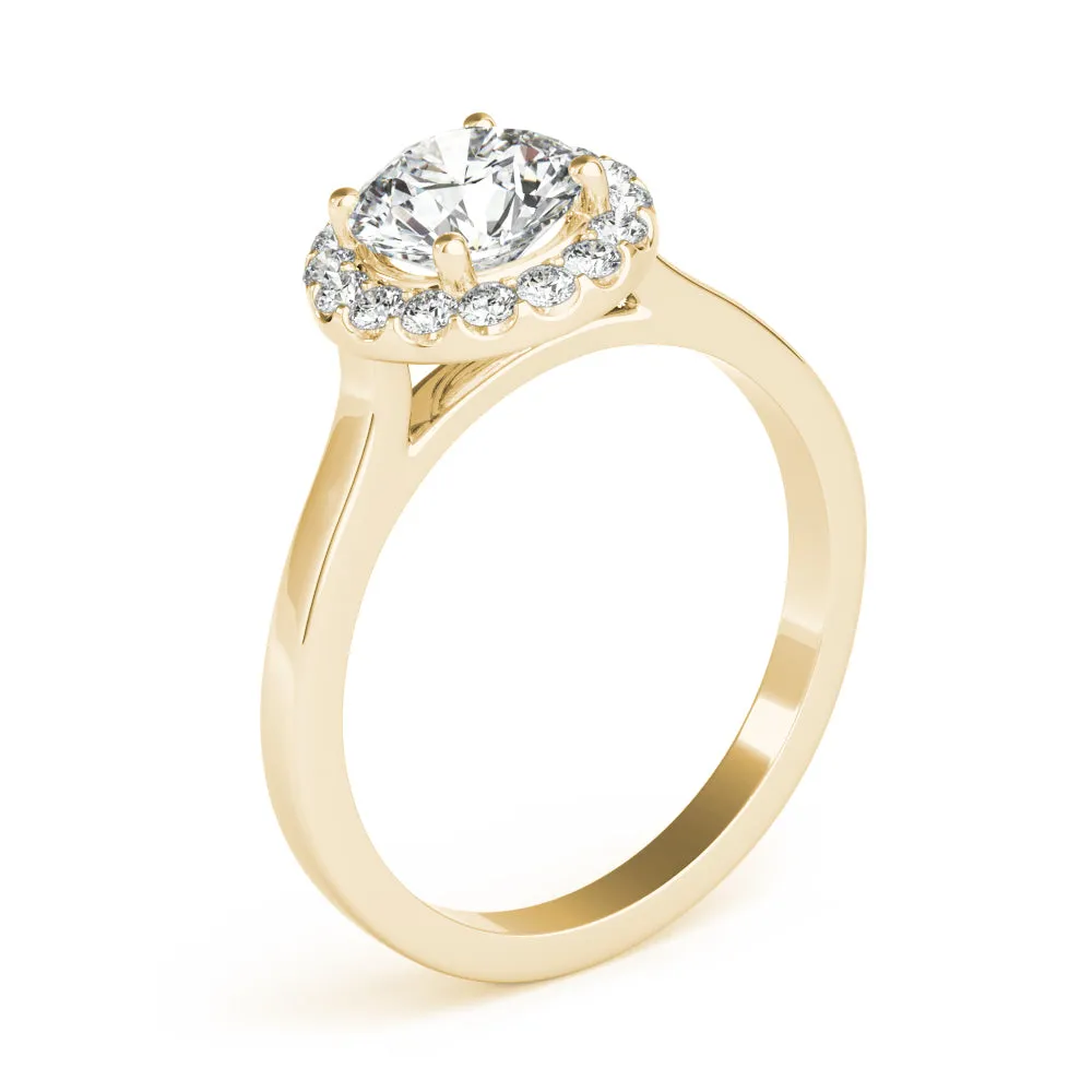 April Classic Halo Diamond Engagement Ring