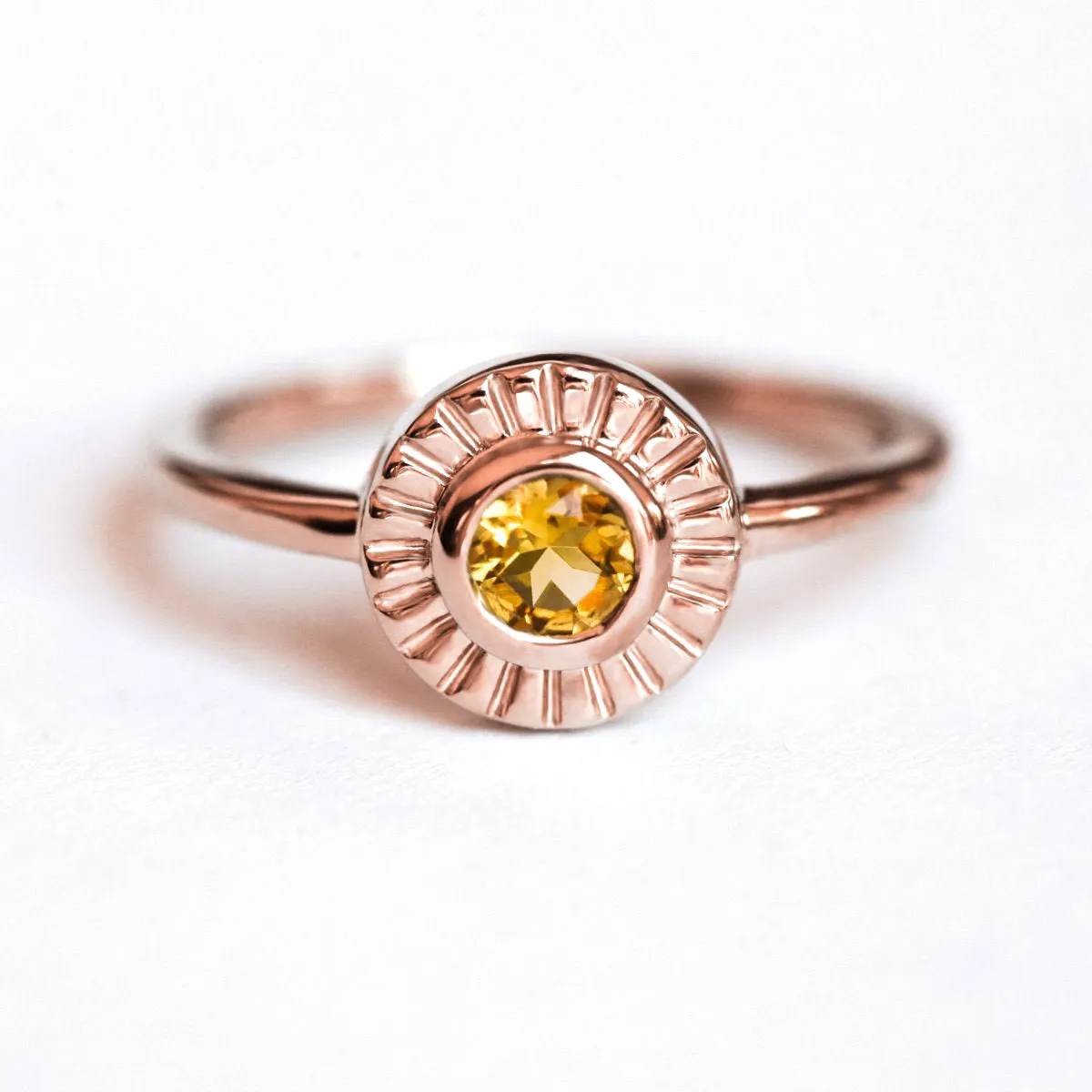 Ariana Orange Citrine Solitaire Ring