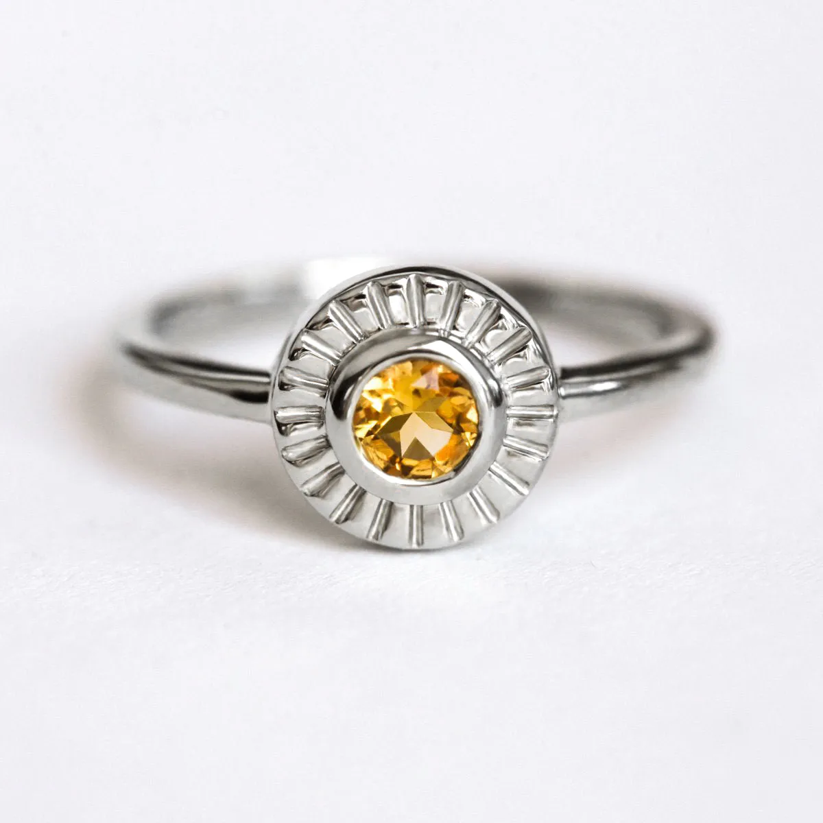 Ariana Orange Citrine Solitaire Ring