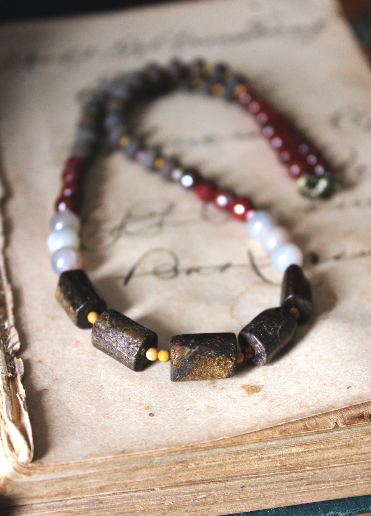 Ashlar. Bronzite Beaded Necklace.