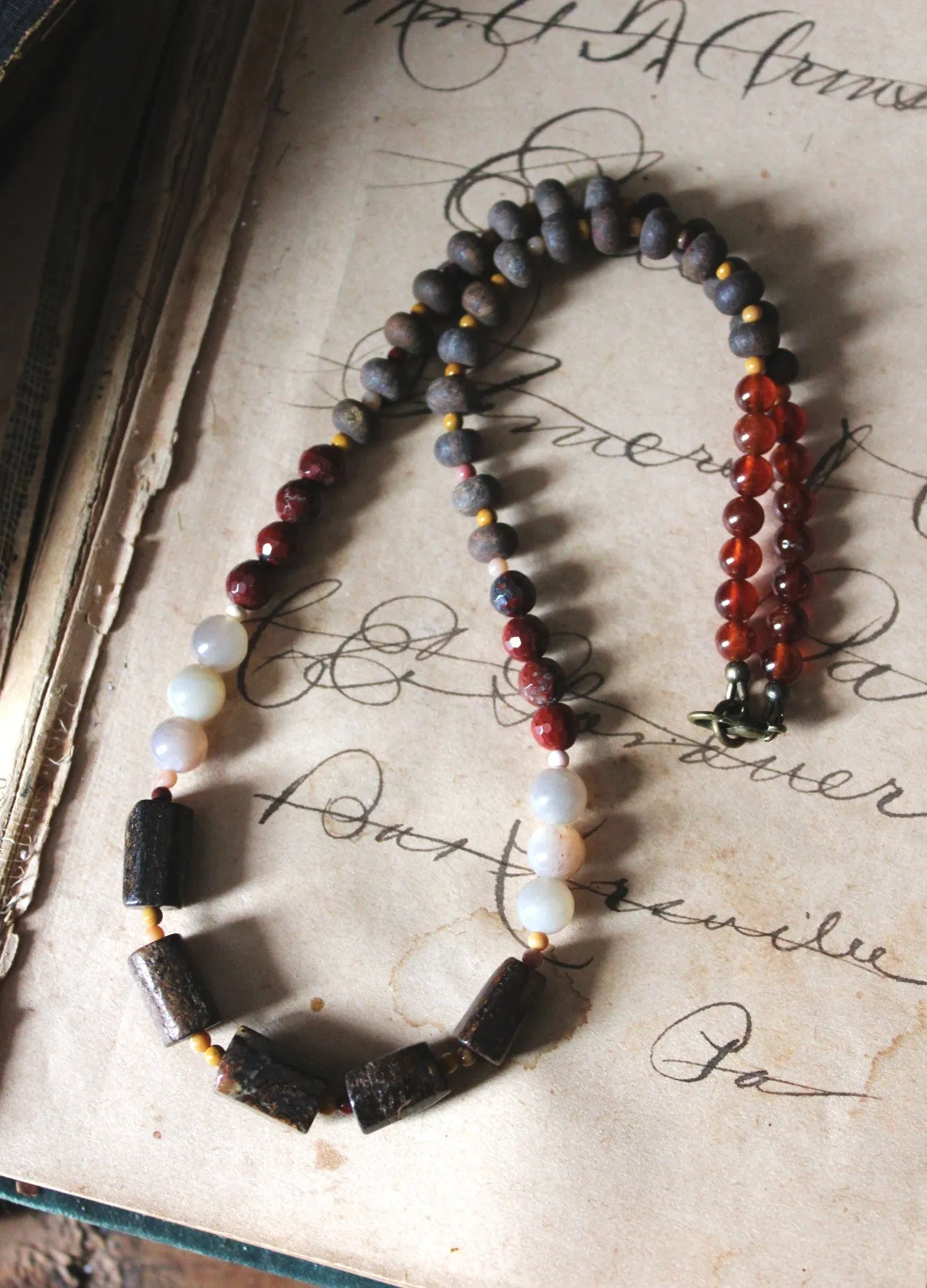 Ashlar. Bronzite Beaded Necklace.