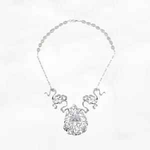 Auspicious Clouds and Peony Statement Necklace