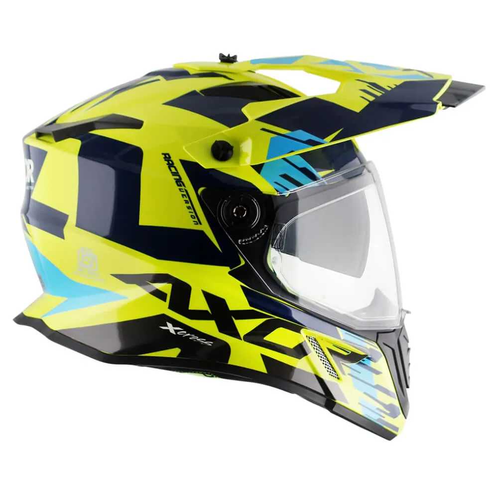 Axor X-Cross X1 Adventure Helmet Neon Yellow / Blue Gloss