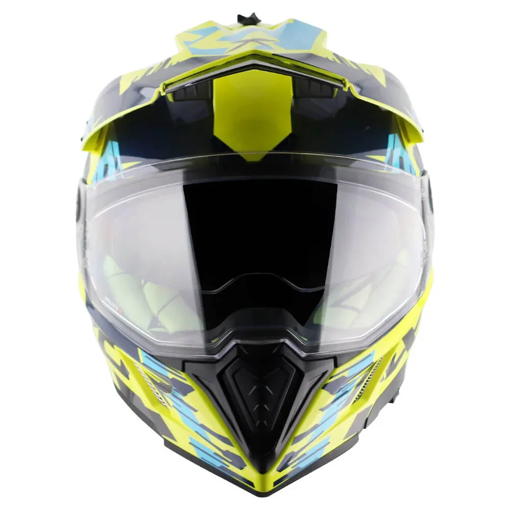 Axor X-Cross X1 Adventure Helmet Neon Yellow / Blue Gloss