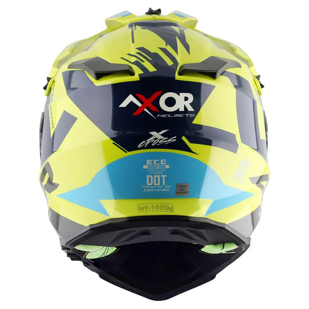 Axor X-Cross X1 Adventure Helmet Neon Yellow / Blue Gloss