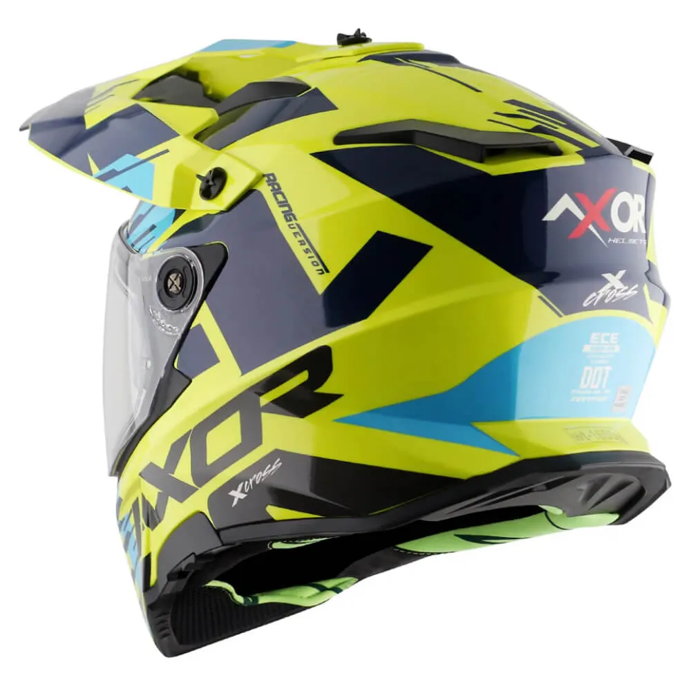 Axor X-Cross X1 Adventure Helmet Neon Yellow / Blue Gloss