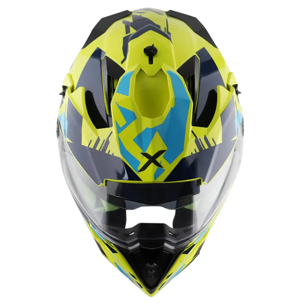Axor X-Cross X1 Adventure Helmet Neon Yellow / Blue Gloss