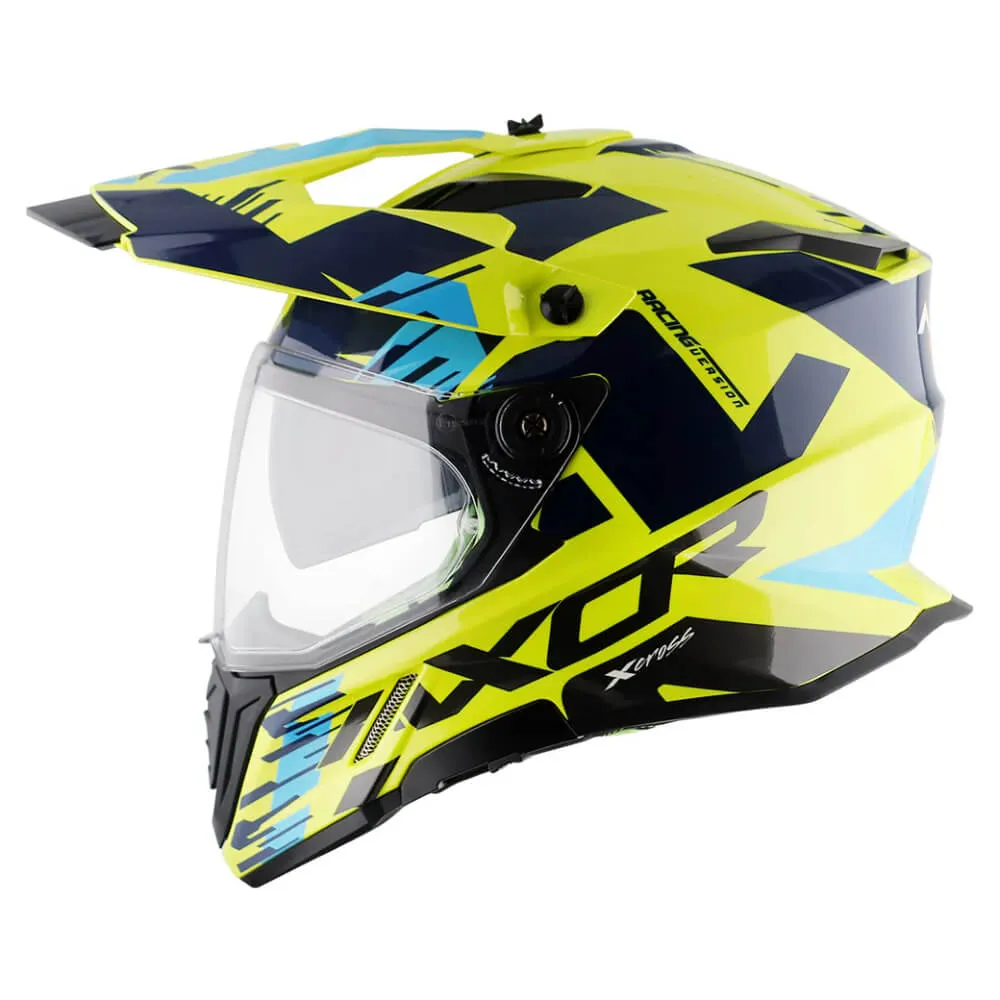 Axor X-Cross X1 Adventure Helmet Neon Yellow / Blue Gloss