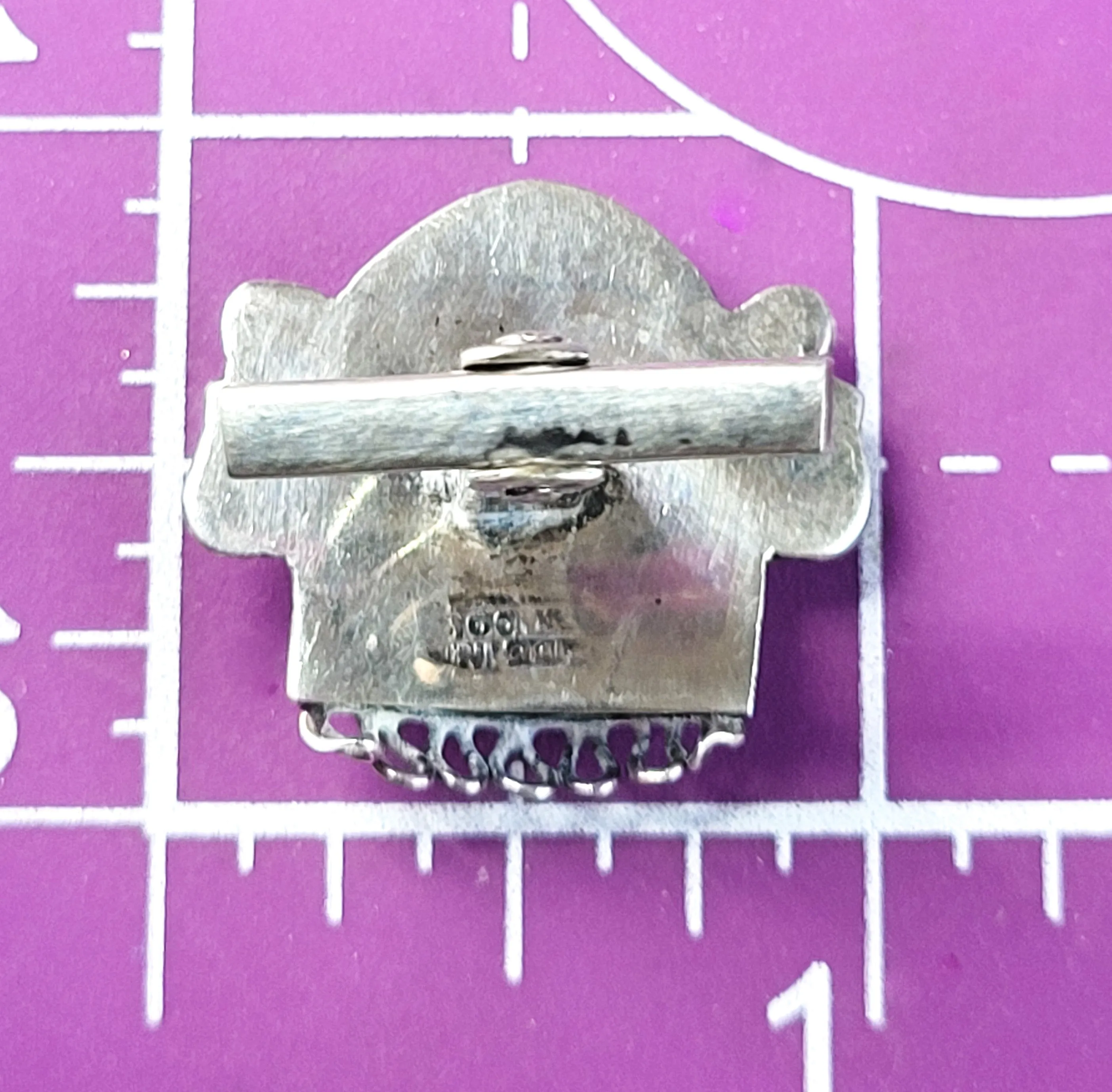 Aztec mask face vintage sterling silver made in Mexico cufflinks articulated nose ring