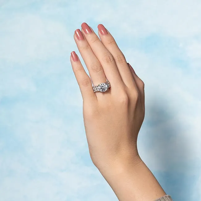 Barkev's Double Row Shared Prong Set Diamond Engagement Ring