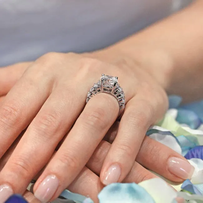 Barkev's Double Row Shared Prong Set Diamond Engagement Ring
