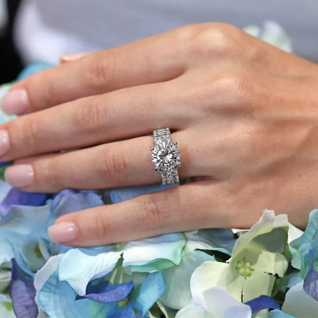Barkev's Double Row Shared Prong Set Diamond Engagement Ring