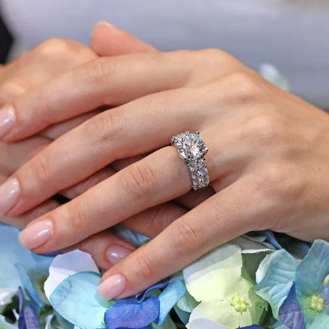 Barkev's Double Row Shared Prong Set Diamond Engagement Ring