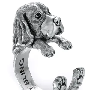 Basset Hound Jewelry Cuddle Wrap Ring