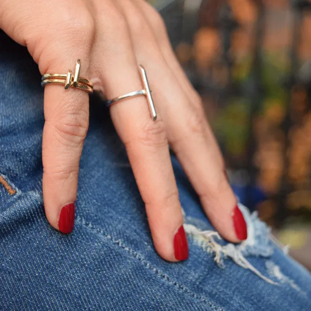 BATON SMALL DIAMOND RING 18KR rts