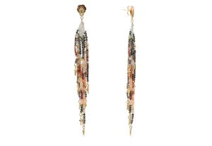 BEADED FEATHER EARRINGS
