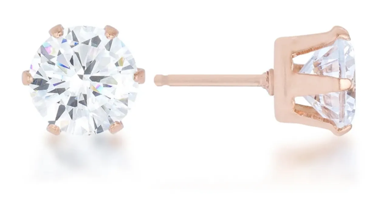 Belle Stainless Steel Studs (Rose Gold)