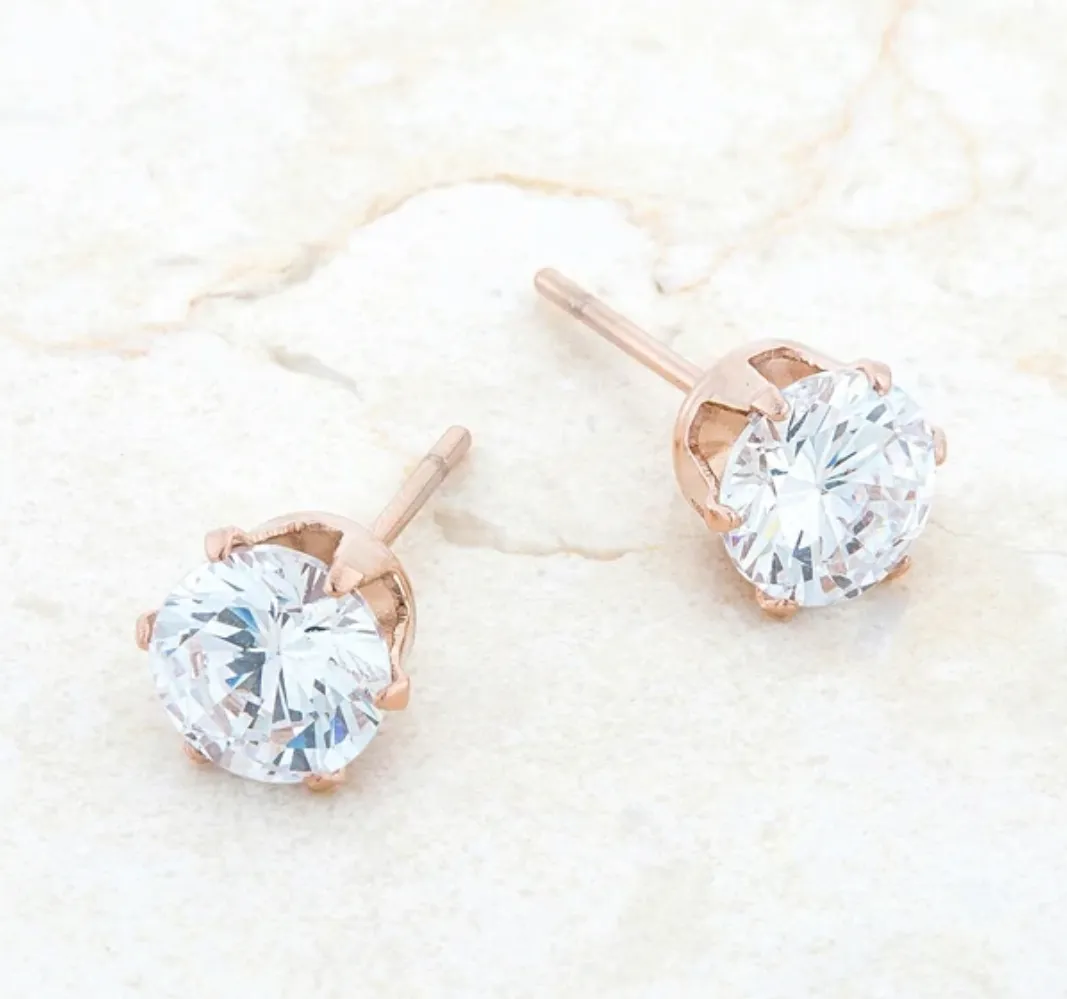 Belle Stainless Steel Studs (Rose Gold)