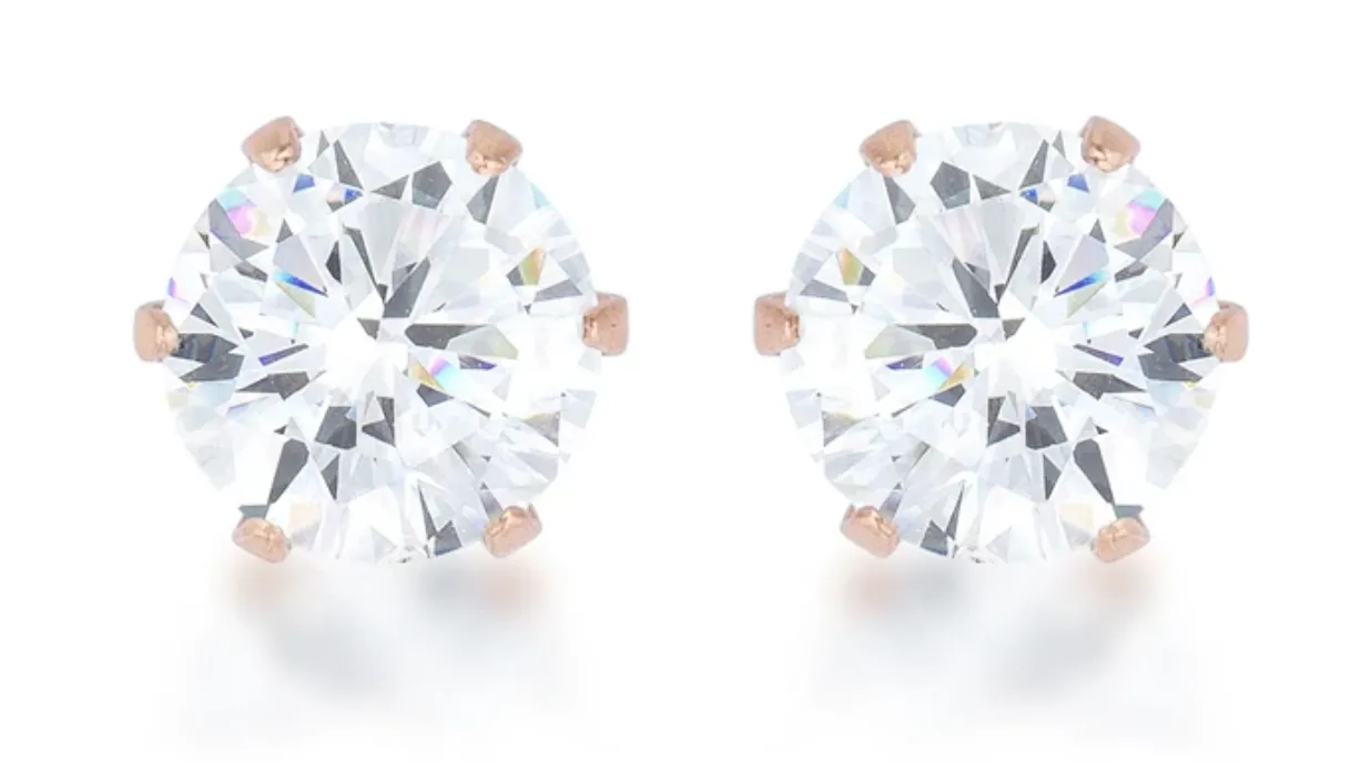 Belle Stainless Steel Studs (Rose Gold)