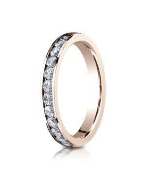 Benchmark 14K Rose Gold 3mm High Polished Channel Set 12-Stone Diamond Wedding Band Ring (0.48 ct.)